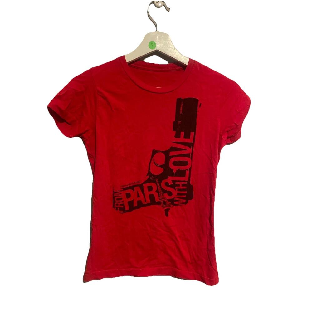 From Paris With Love Bond Vintage Red T-Shirt‎